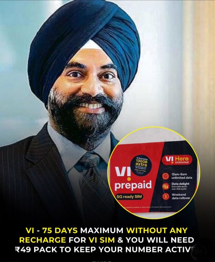 Smartphone user relaxed after TRAI's new SIM validity rule, with icons of Jio, Airtel, Vi, and BSNL showing extended recharge timelines.